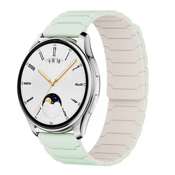 Magnetic Silicone Loop Strap - Premium 22mm/20mm Band for 22mm (Mint starlight)