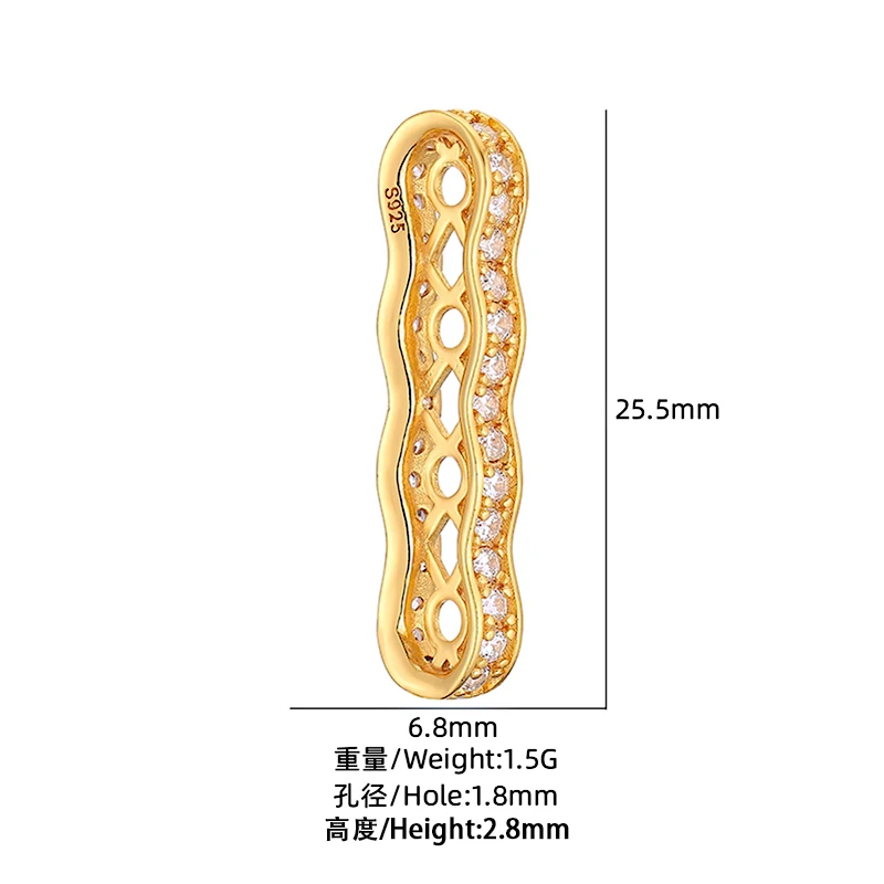 S925 Sterling SIiver 2 3 4 hole spacers separator bar, multi row Bracelet separator DIY jewelry making materials wholesales SZ24 4