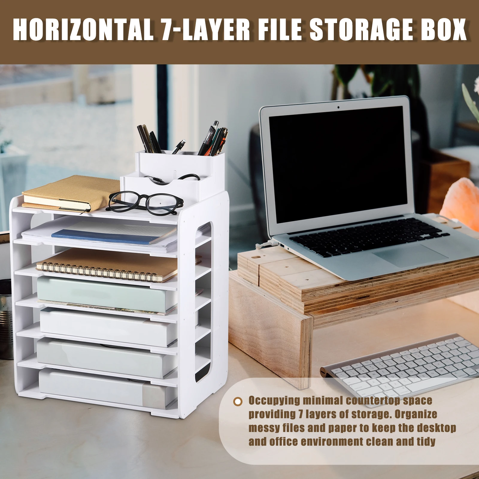 4/7Layer Superimpose Desktop File Tray Organizer A4Paper Magazine Newspaper Office Supply Sorting Rack Office Stationery Storage file folder organizer