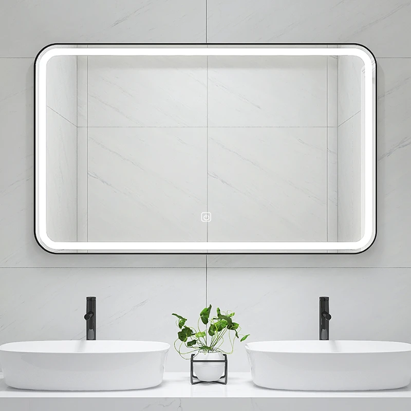 Electric Smart Bathroom Mirror Light Hanging Warm White Illuminated  Bathroom Mirror Clear Custom Espejo Bathroom Fixtures - Bath Mirrors -  AliExpress