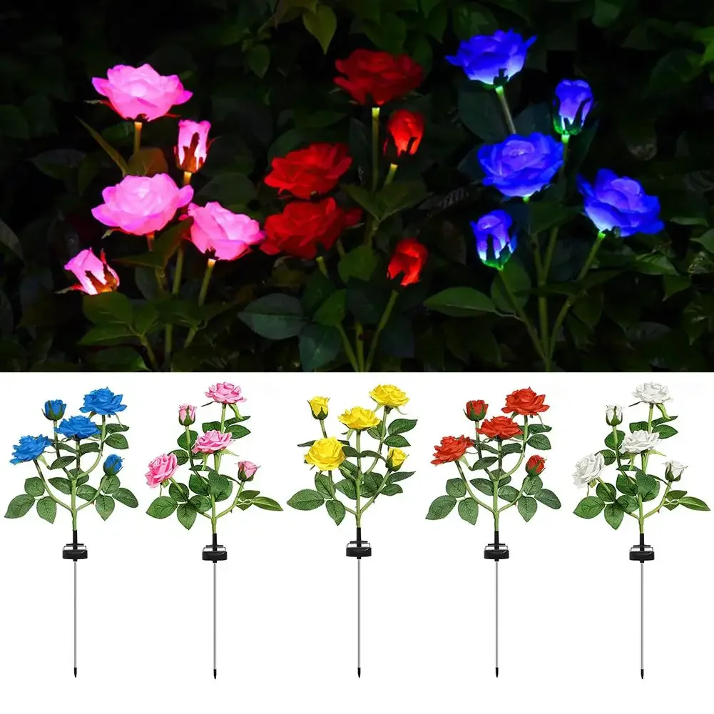 Led Solar Rose Flower Light Impermeabile Garden Landscape Lamp Outdoor Lawn Home Decorative Flower Night Lights San Valentino