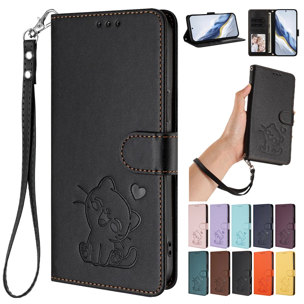 Stylish Leather Phone Case with Stand, Card Slots, and Wallet Strap