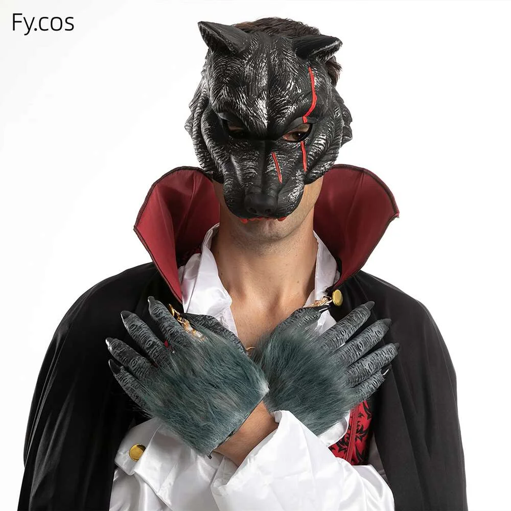 Wolf Maske Für Erwachsene – Halbgesichtsmaske Aus PU-Schaum Für Halloween & Cosplay