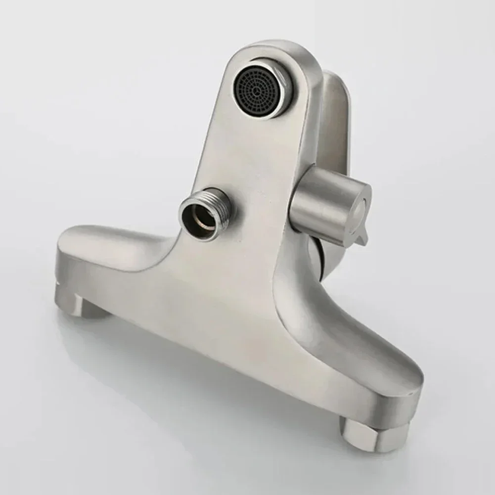 Bathroom Shower Faucet Wall Mounted Stainless Steel Mixer Tap Hot And Cold Water Mixer Triple Shower Tap Bathroom Bathtub Faucet 6