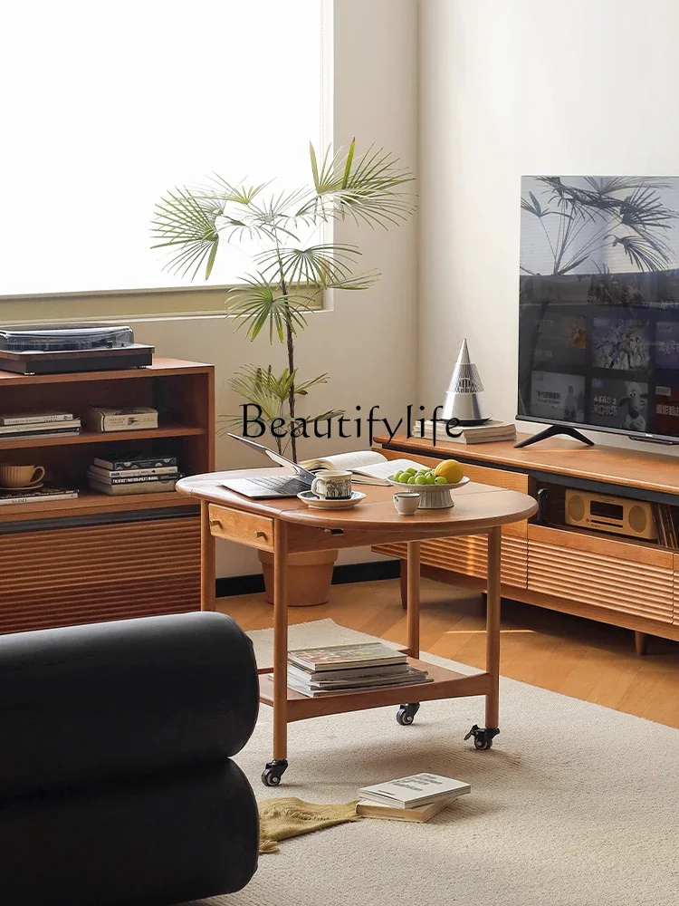 S Pocket Folding Coffee Table Japanese Style Cherrywood Furniture