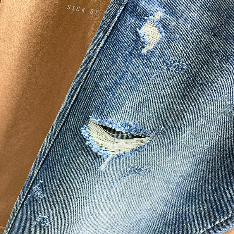 Ripped Jeans Men New Personality Fashion Vintage Blue Streetwear Baggy Denim Pants Casual Tapered Hole Frayed Trousers Male ripped jeans