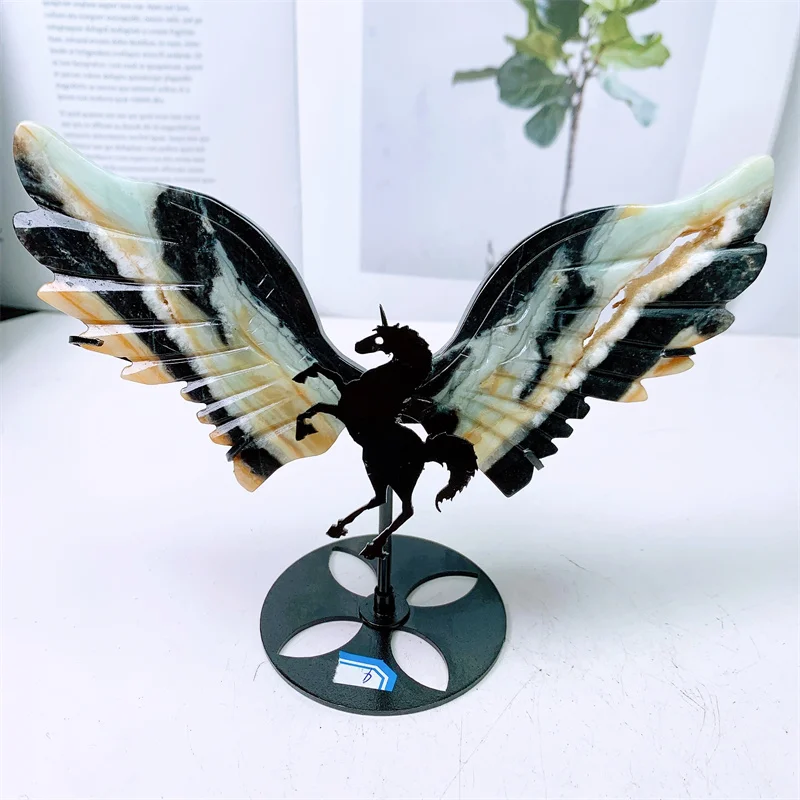 

Natural Unicorn Pegasus Wings, Crystal Crafts Sculpture, Healing Gemstone, Stone Gifts, Home Ornament Decor, 1Pair