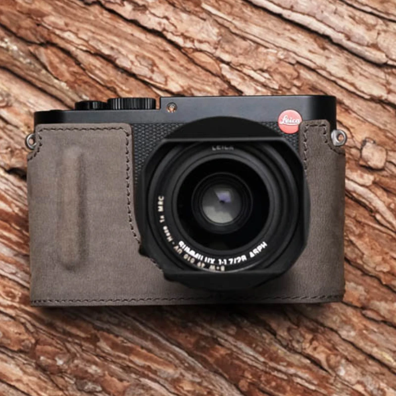 Funda de cuero genuino hecha a mano para cámara de vídeo, media bolsa, Mono  para cámara Leica Q Leica Q2, typ116| | - AliExpress