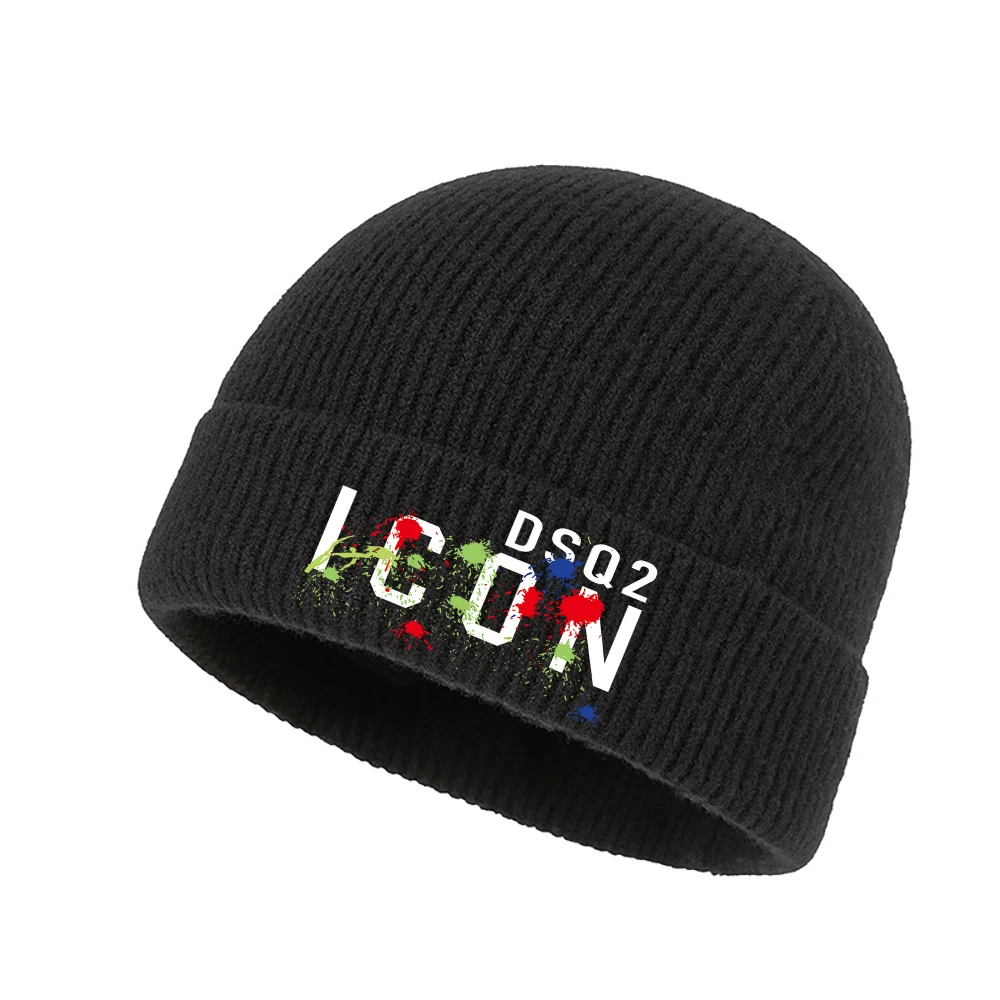 

ICON Winter Hats for Women Men Beanies Hat Girls Autumn Female Caps Bonnet Unisex Warm Solid Beanie Hat DSQ2 Brand Drop shipping