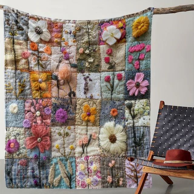 Vintage Floral Flannel Blanket 4