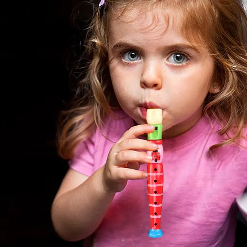 Kids Slide Whistle Wooden Flute Toy for Kid Musical Instrument Early Music Education Develop 6-Holes Recorder Wooden Flute Musical Instruments