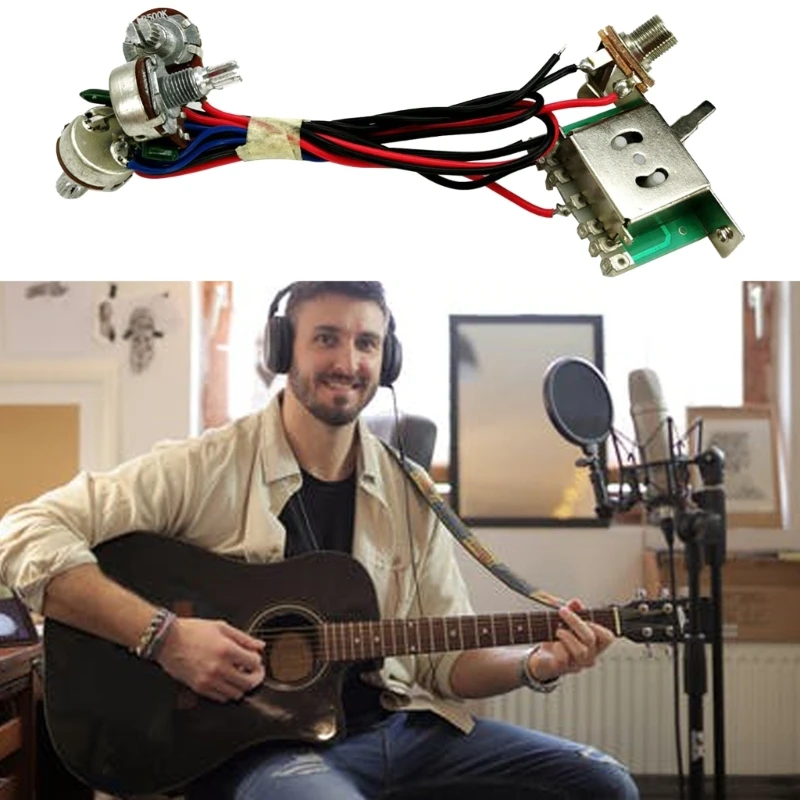 

yunyun 1 Volumes 1 Tone Control Prewired 3 Way 500K Electric Guitar Wiring Harness Replacements with