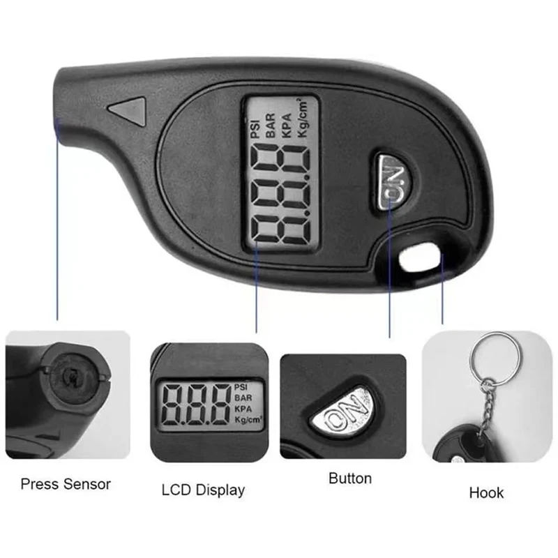 Tire Gauge Digital With LCD Display Car Tire Air Pressure Tester Meter Auto Car Motorcycle Tire Safety Alarm Testing Tools 5