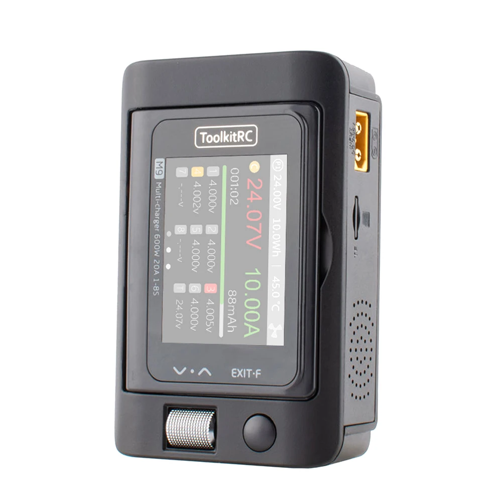 ToolkitRC M9 600W 20A USB Fast Charing DC Smart Charger Adjustable Screen Angle with Audio Function For 1-8S Lipo LiFe Battery thumbnail 2