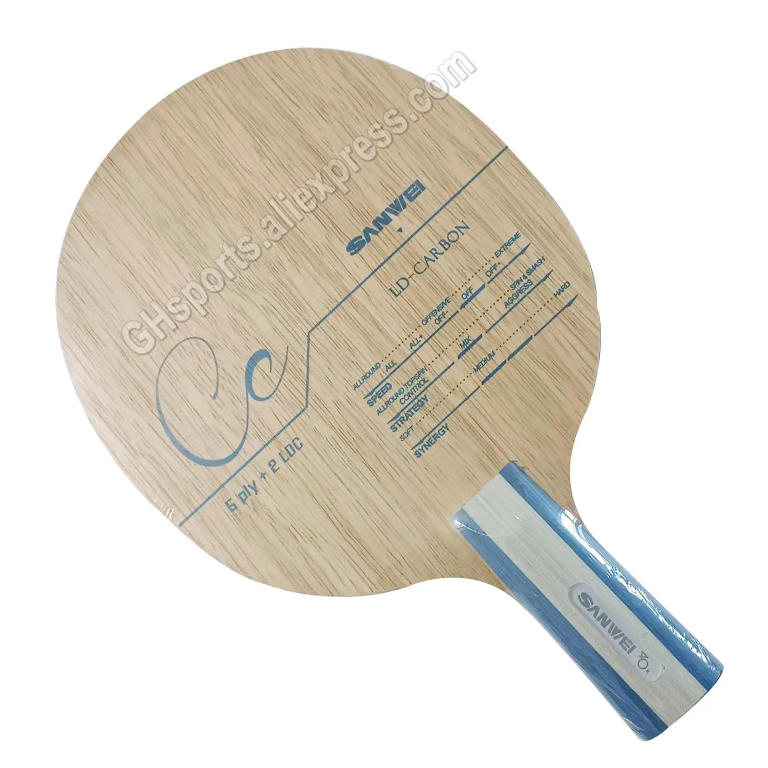 Sanwei Cc Table Tennis Blade 5 Wood+2 Carbon Off++ Training Without Box