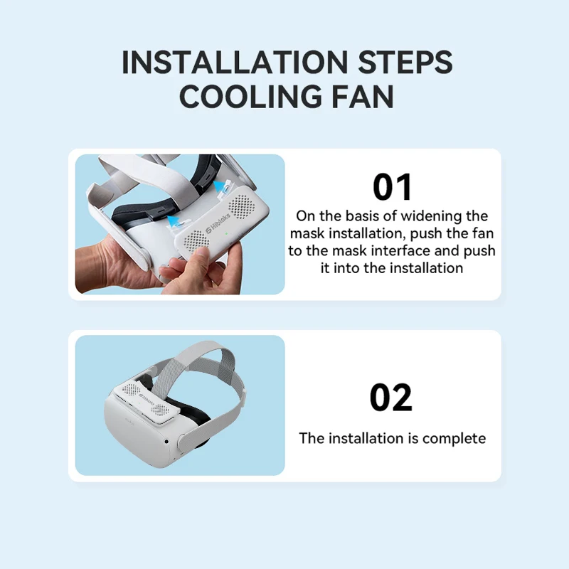 Hibloks VR Mask For Quest 2 Fan Cooler Facial Interface Face Pad Radiator Reliev