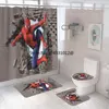 Anime Avengers Spiderman Shower Curtain Carpet Toilet Cover Cartoon Bath Mat Rug Pad Set Bathroom Decor Kids Gifts 6