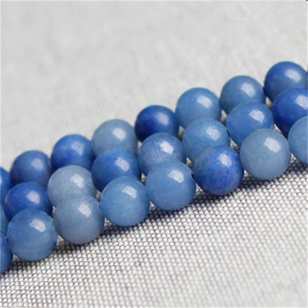 

Natural 6-12mm Blue Aventurine Stone Beads for Jewelry Making DIY Necklace Bracelet Jasper Quartz Crimp & End Beads
