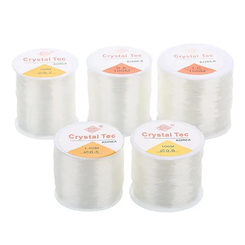 100m/1roll Strong Elastic Crystal Beading Cord 0.5-1mm for DIY Jewelry Making Bracelet Necklace Making Stretchable Thread String