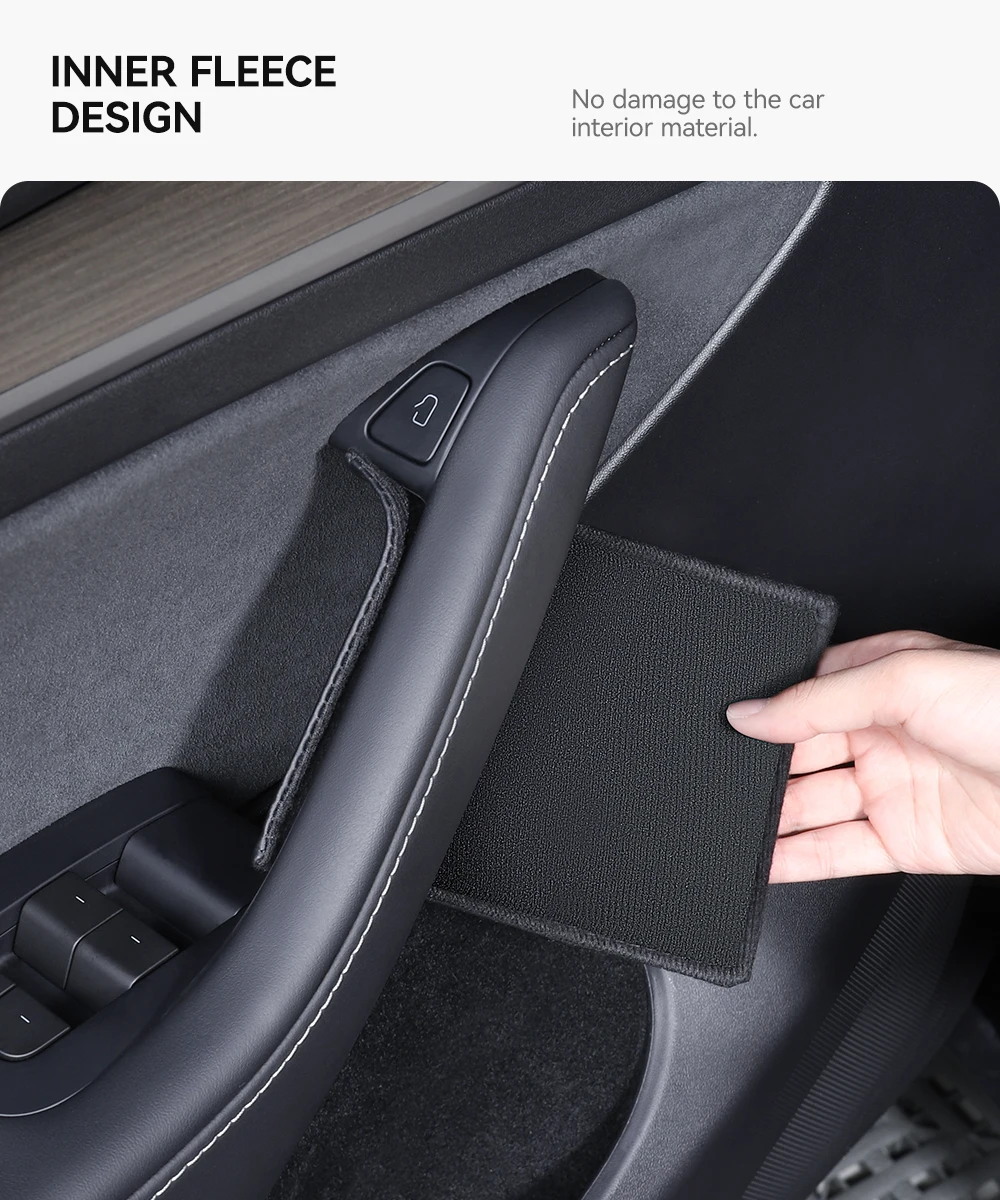 Door Inner Handle Protector Cover Leather For Tesla Model 3 Y Highland Juniper C