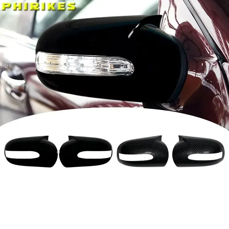 Couvercle de rétroviseur latéral noir carbone, pour mercedes-benz E, classe C W211 W203 2001 – 2007, coque de rétroviseur LHD