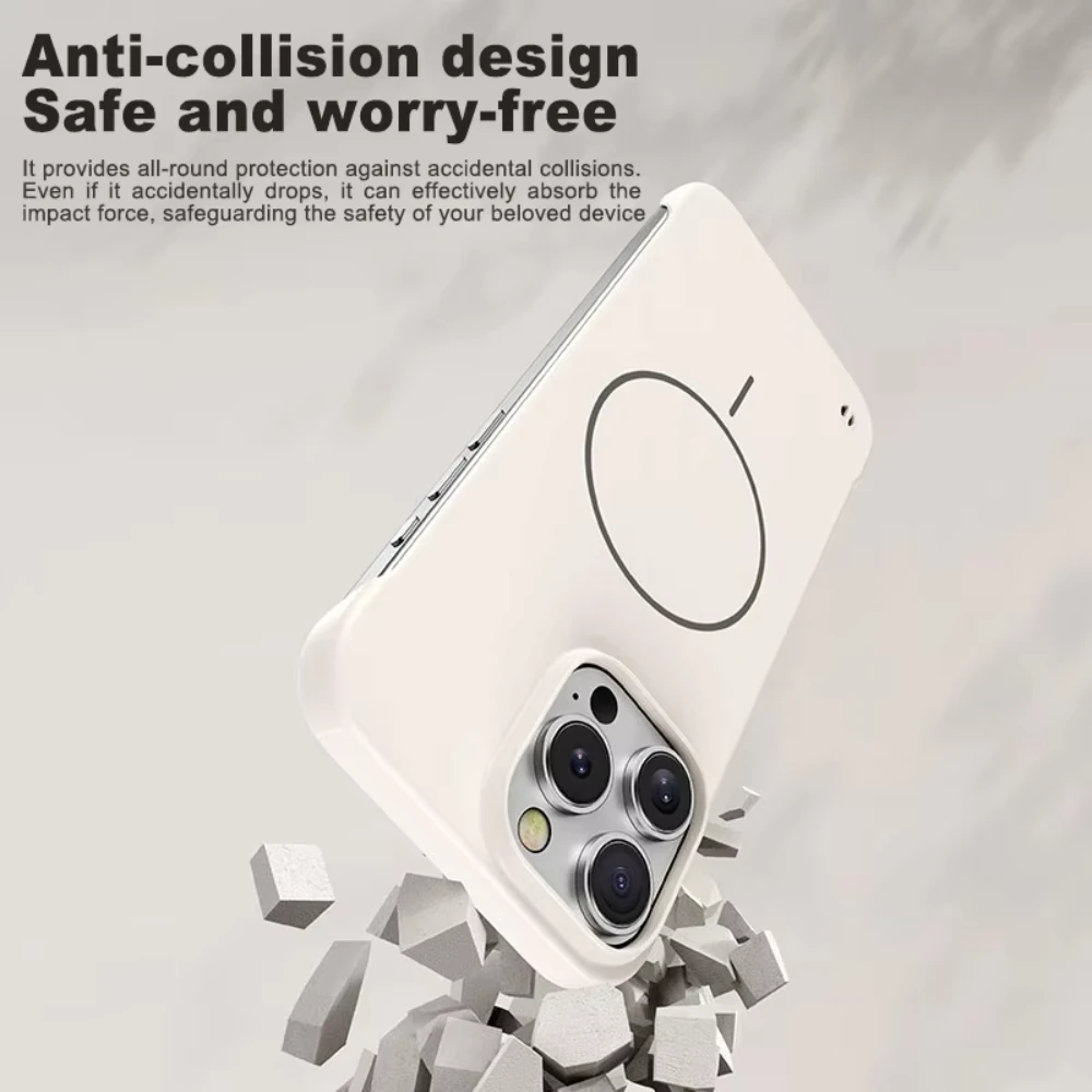 Frameless Matte Magnetic Shockproof Phone Case with Magsafe Compatibility