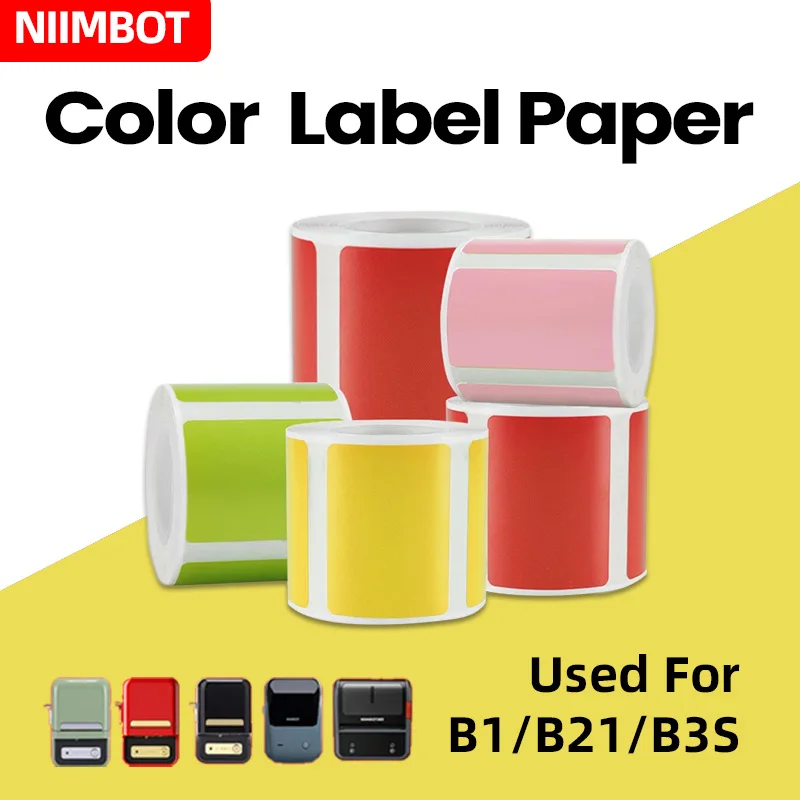 NIIMBOT B3S B21 B1 label printing paper three proof thermal sensitive label paper color printing sticker product price thermal paper vinyl sticker paper