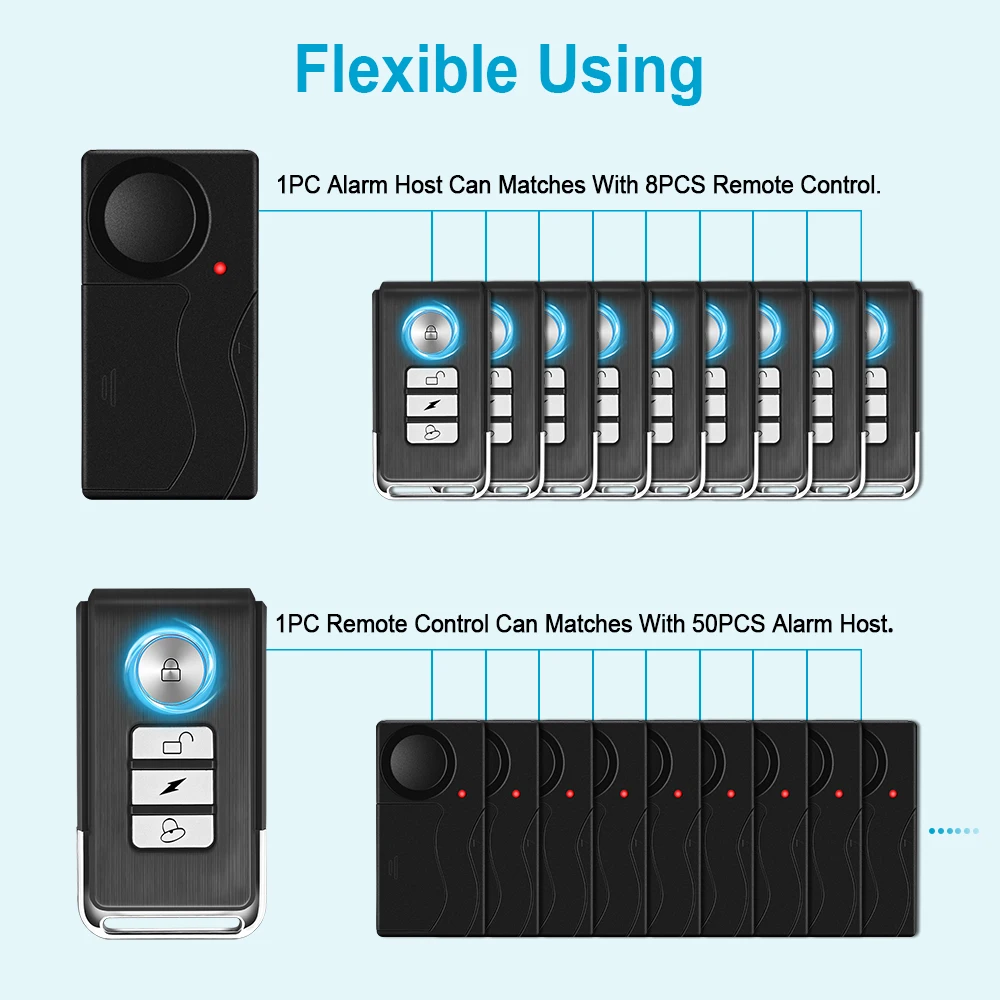 Wireless 110dB Anti-Theft Vibration Alarm with Remote Control