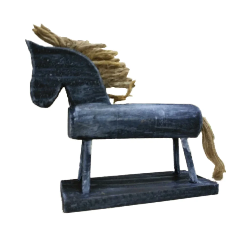 

Animal Nordic Office Home Decor Horse Chinoiserie Bamboo Wooden Topper Figurine
