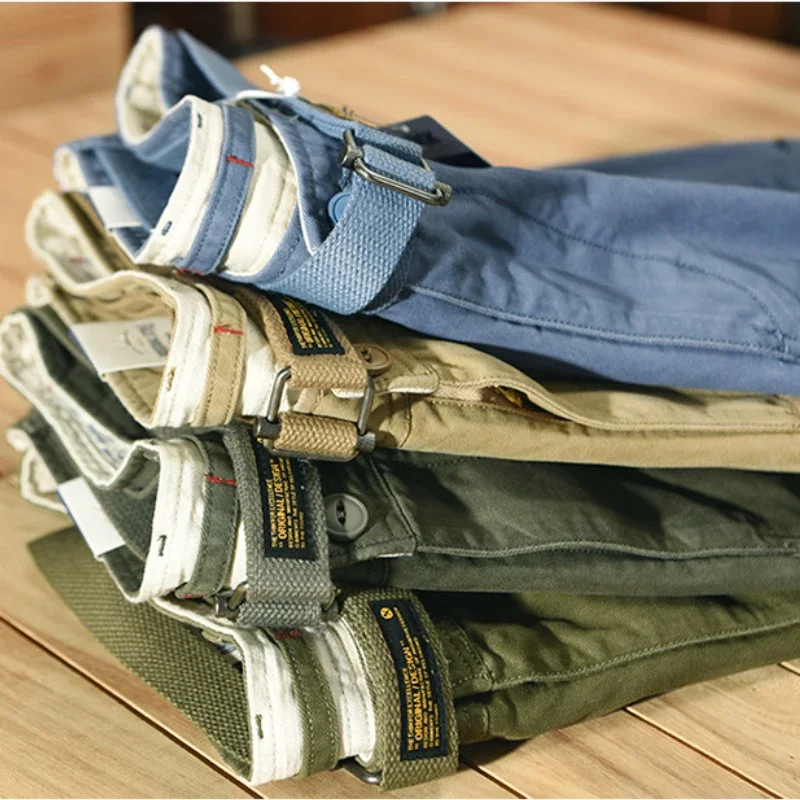 남성용 루즈 카고 반바지, 100% 코튼 캐주얼 비치 스트리트웨어 바지, 오버사이즈 의류, AZT120, 여름 신상