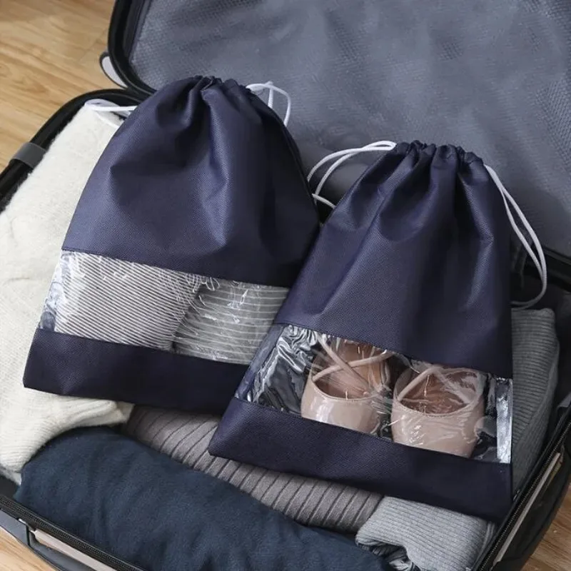Shoes Storage Bags Closet Organizer Non-woven Travel Portable Non-Woven Bag Waterproof Pocket Clothing Classified Hanging Bag