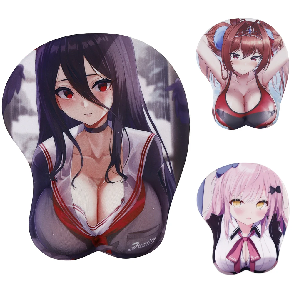 

Sexy Mouse Pad Anime Gaming Mousepad 3D Beauty Sexy Chest Silicone Mouse Pad Wrist Rest Mice Pads Soft Mousepad Wholesale