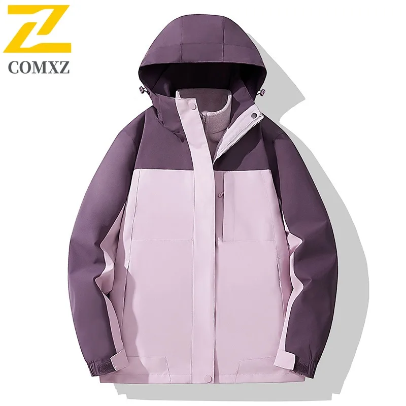 COMXZ Men Jacket Comfort Outdoor Travel Thickened Warm Parka Casual Solid Color Design Cold Resistant Winter Motorcycle Jacket
