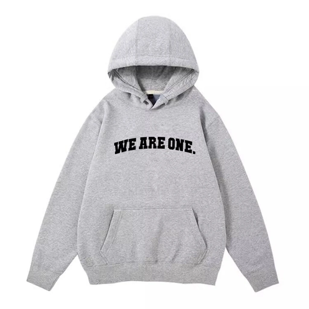 

We Are One Letter Print LOVE Sweater Oversize Retro Y2k Couple Harajuku Elegant Large Full Women Funny Cute Girls Chic Hoodie