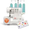 Serger Sewing Machine By American Home, Portable Stitching Machine Easy To Follow 4/3/2 Serger Thread With Differential Feed 1