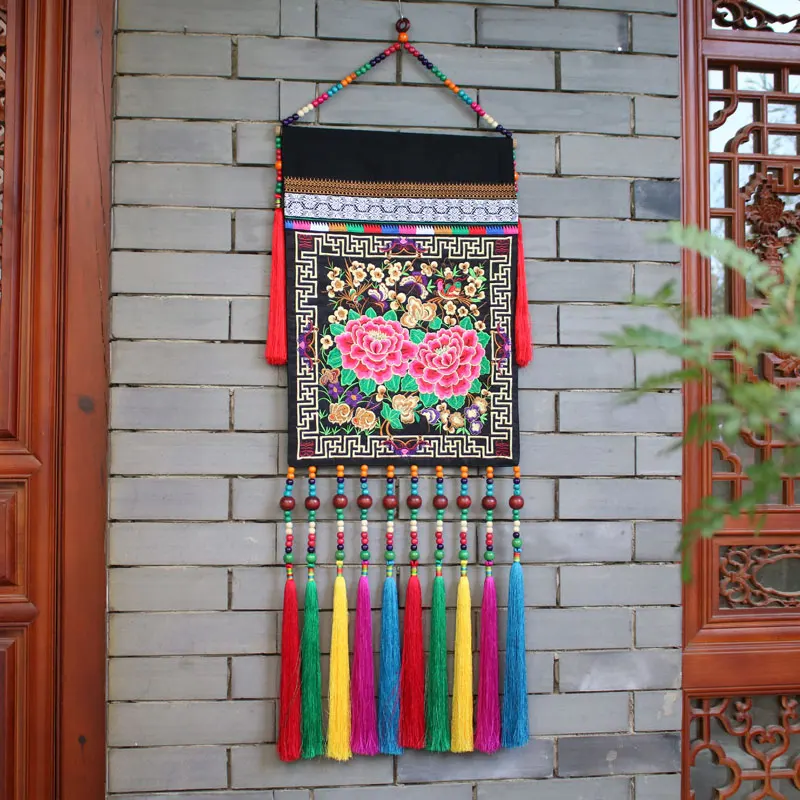 

Ethnic style decoration, electric meter box, obstructed door decoration, creative home, living room, embroidered large pendant,