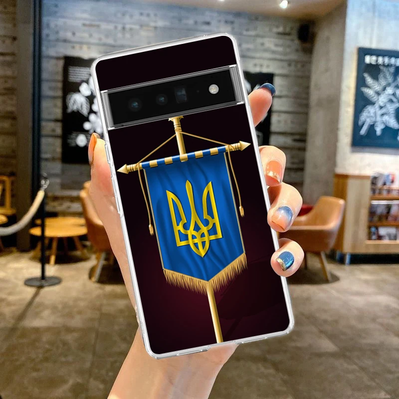 U-Ukraine Flagge Handy hülle Abdeckung für Google Pixel 8 7 6 5 4 4xl stoß festes Silikon 7a 6a 5a 4a 3a 3axlpro 5g transparente Hülle – Detail 3