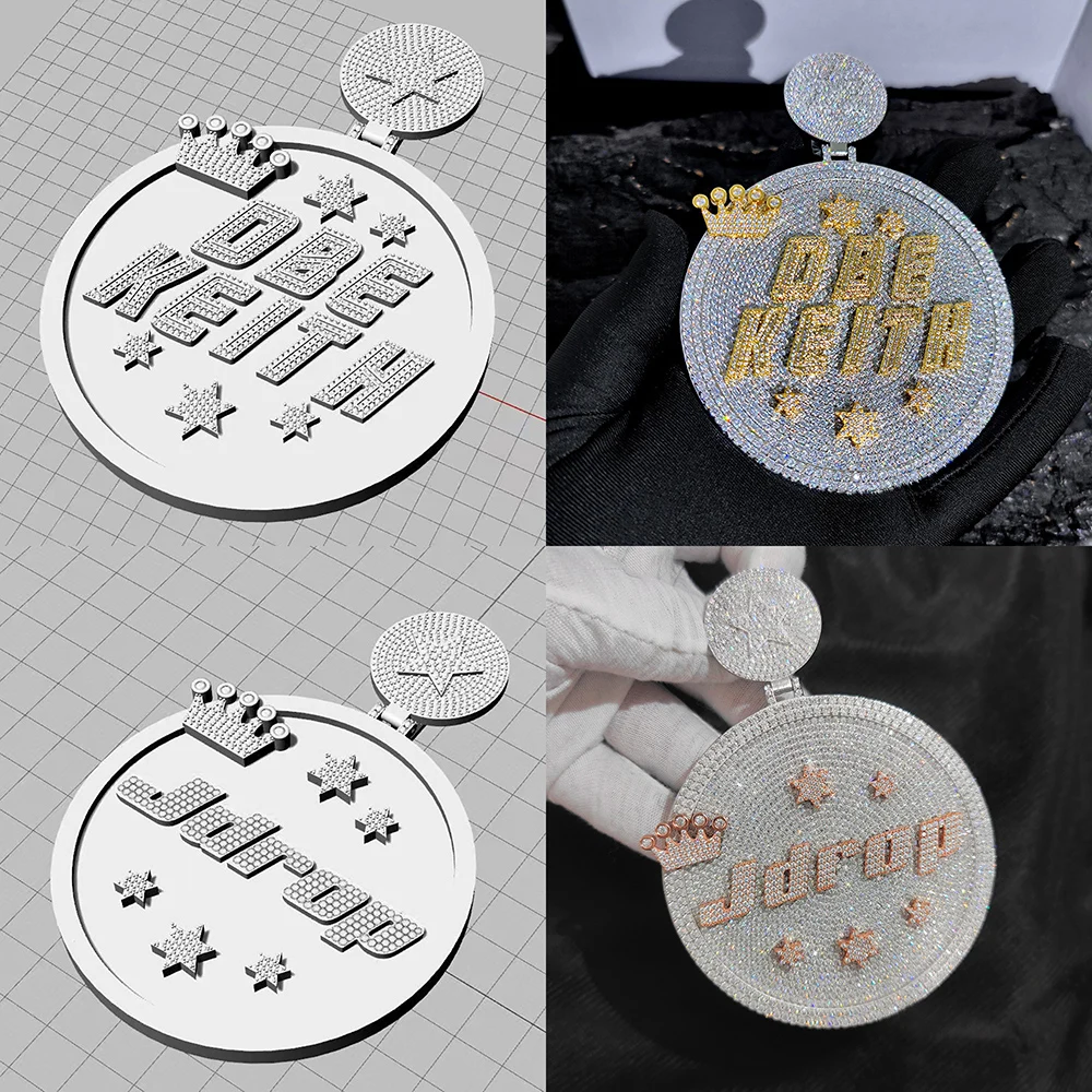 Pass Diamond Tester Hip Hop Fine Jewelry S925 Vvs Moissanite Diamond Iced Out Custom Moissanite Pendant Hiphop