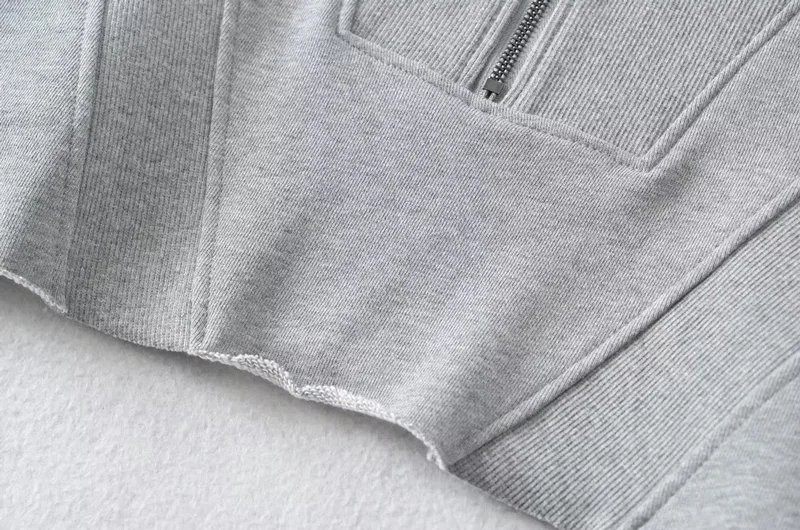 Sun-imperial Oversized Half Zip Cropped Sweatshirt Drop Shoulder With Raw Hem Detail