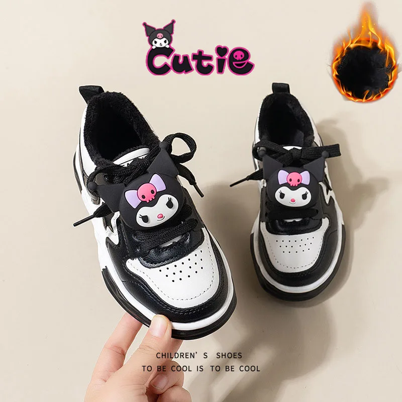 

Kawaii Sanrio Children Cotton Shoes Kuromi Products Autumn and Winter New Outdoor Non-Slip Casual Sports Girls Toys Funny Gifts