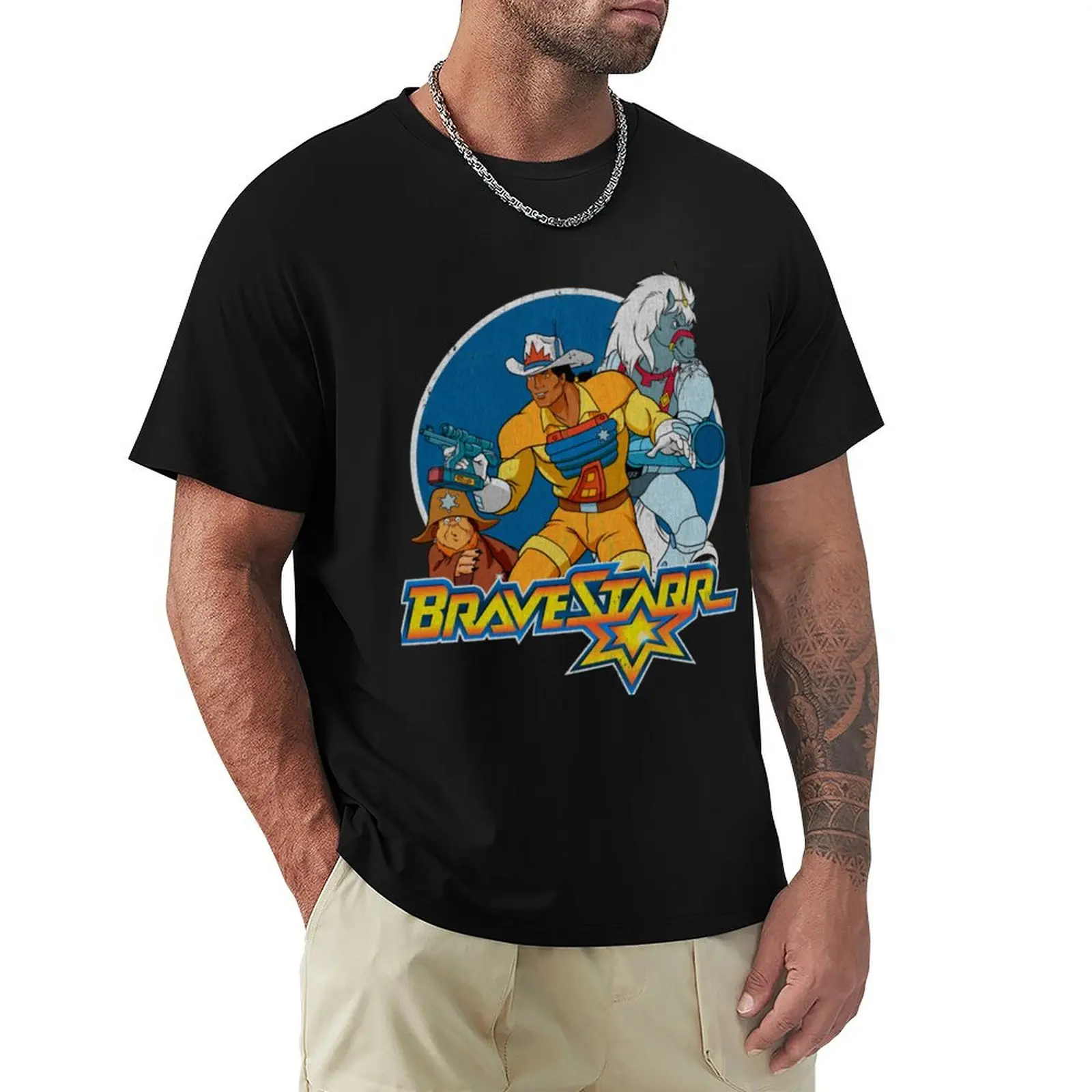 Bravestarr T-Shirtvintage Bravestarr T-Shirt Camicie Graphic Tees Sublime Hippie Clothes Customs T Shirts For Men Graphic