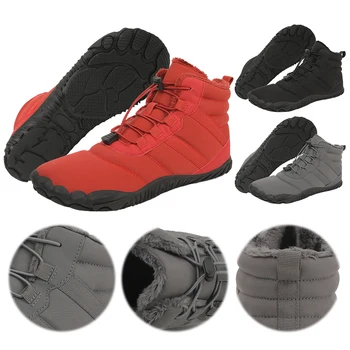Winter Snow Boots Non Slip Trekking Shoes Waterproof Running Sneakers Thickened Casual Barefoot Shoes for Travel Climbing Hiking 5