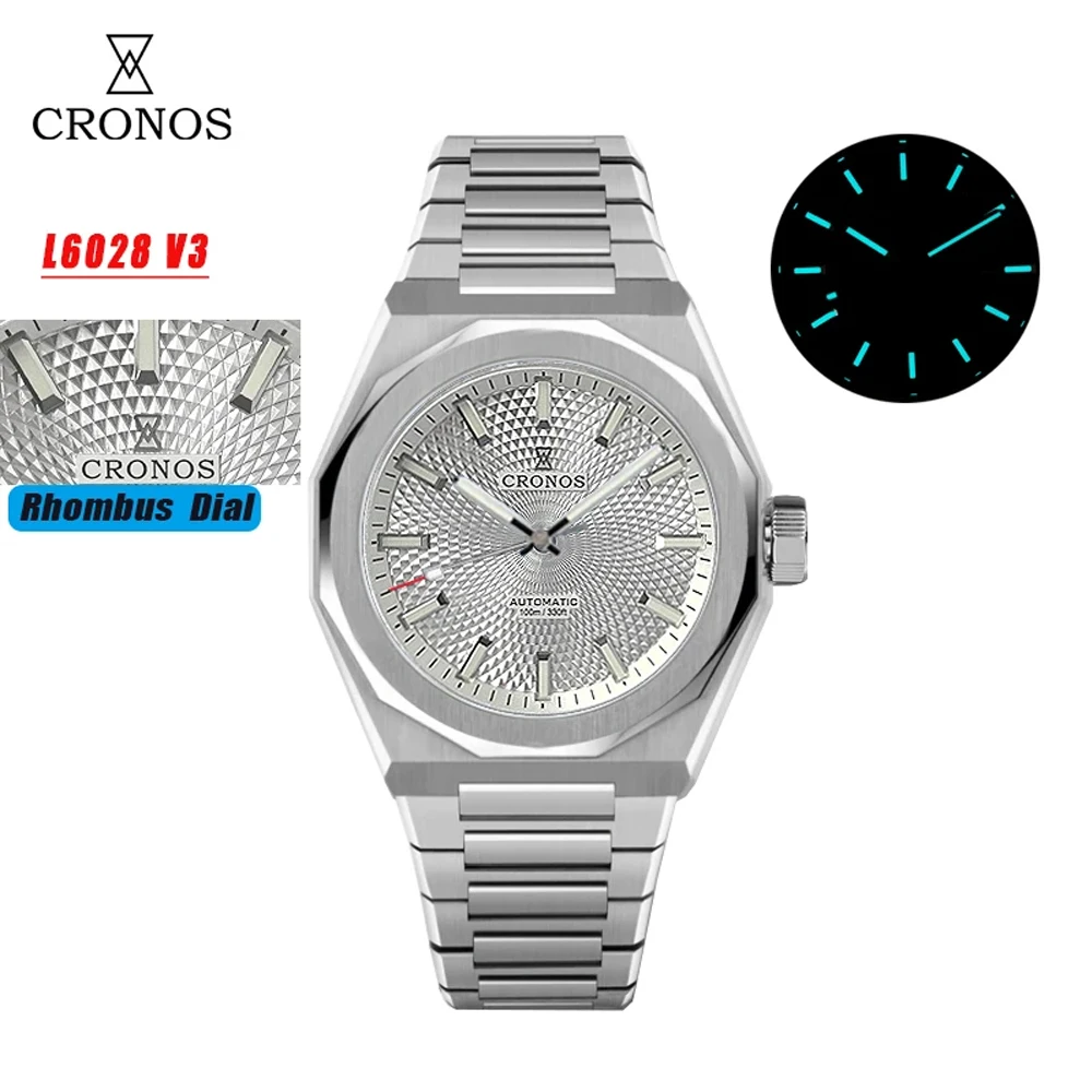 Cronos L6028 V3 Rhombus / Perlage Dial Limited 39mm PT5000 See