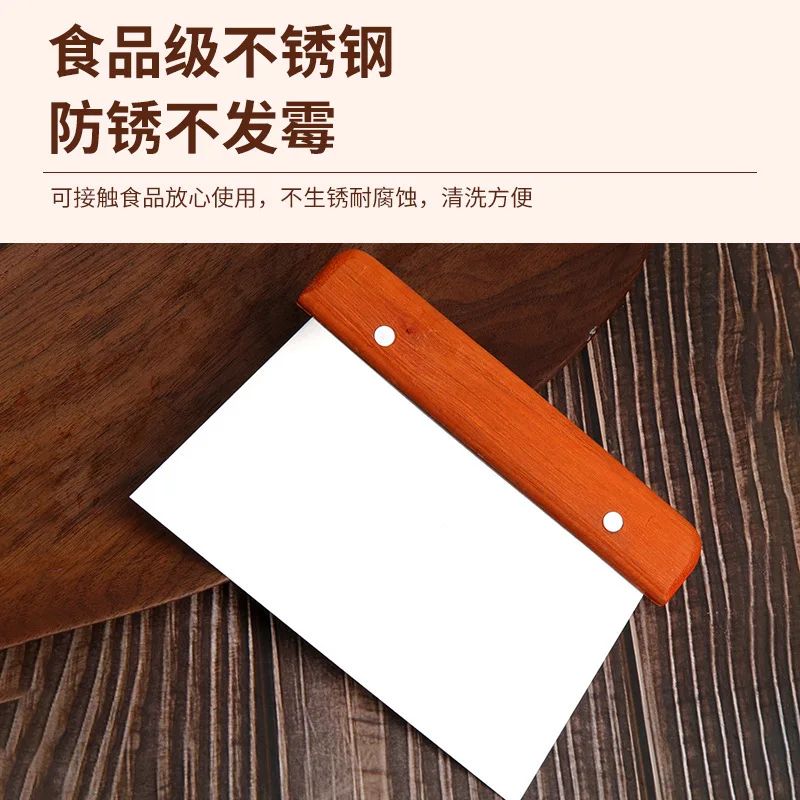 Stainless steel Bake Scraper Trapezoidal Cream Cake Dough Knife Scraper Household Kitchen Baking Tool Large Cutting Knife cake dough scraper