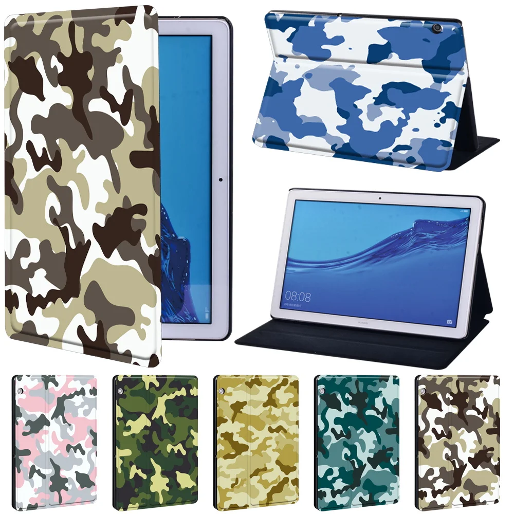 

Shockproof Leather Tablet Case for Huawei MediaPad T3 8.0"/T3 10 9.6"/T5 10 10.1"/M5 Lite 10.1"/M5 10.8" Camouflage Pattern Case