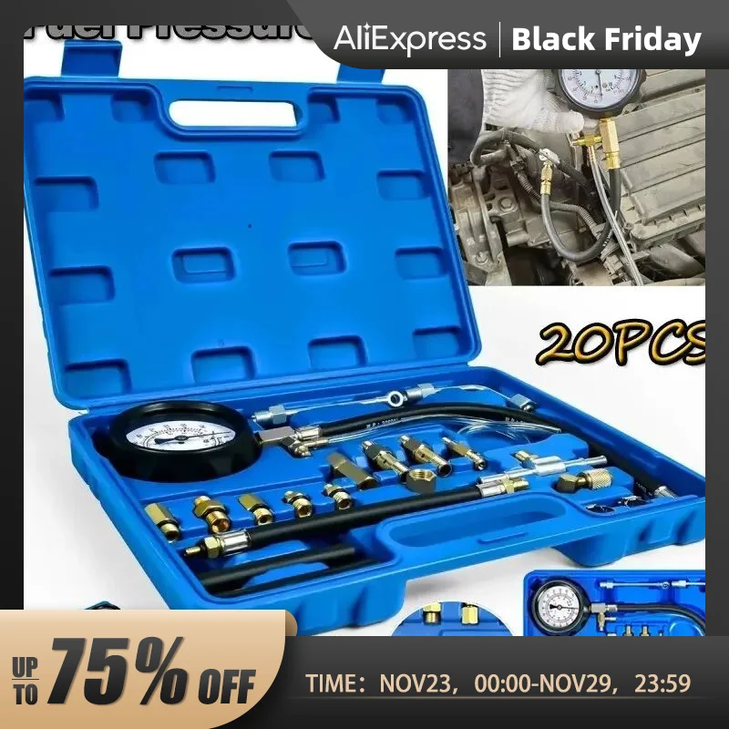 FuelPressureTesterGaugeKit140PSIAutomotiveEngineInjectorPump