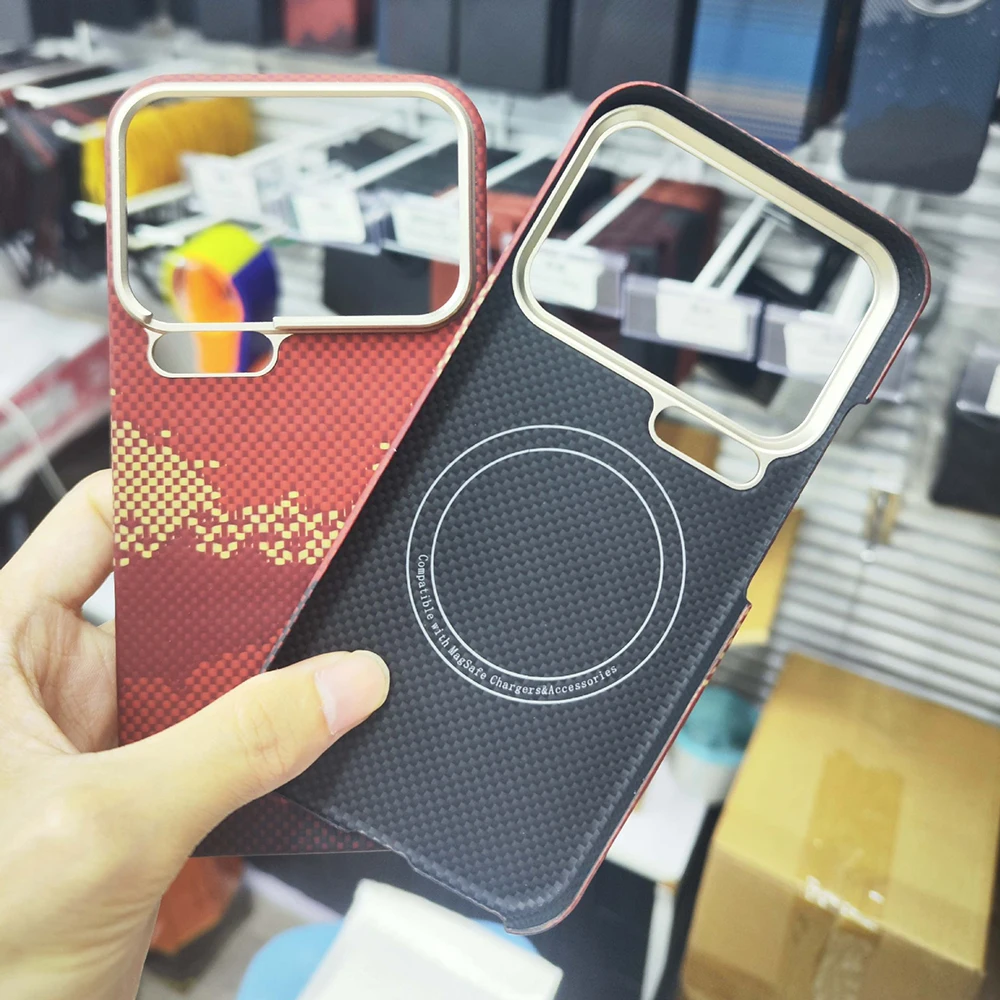 Sleek Magnetic Aramid Carbon Fiber Phone Case