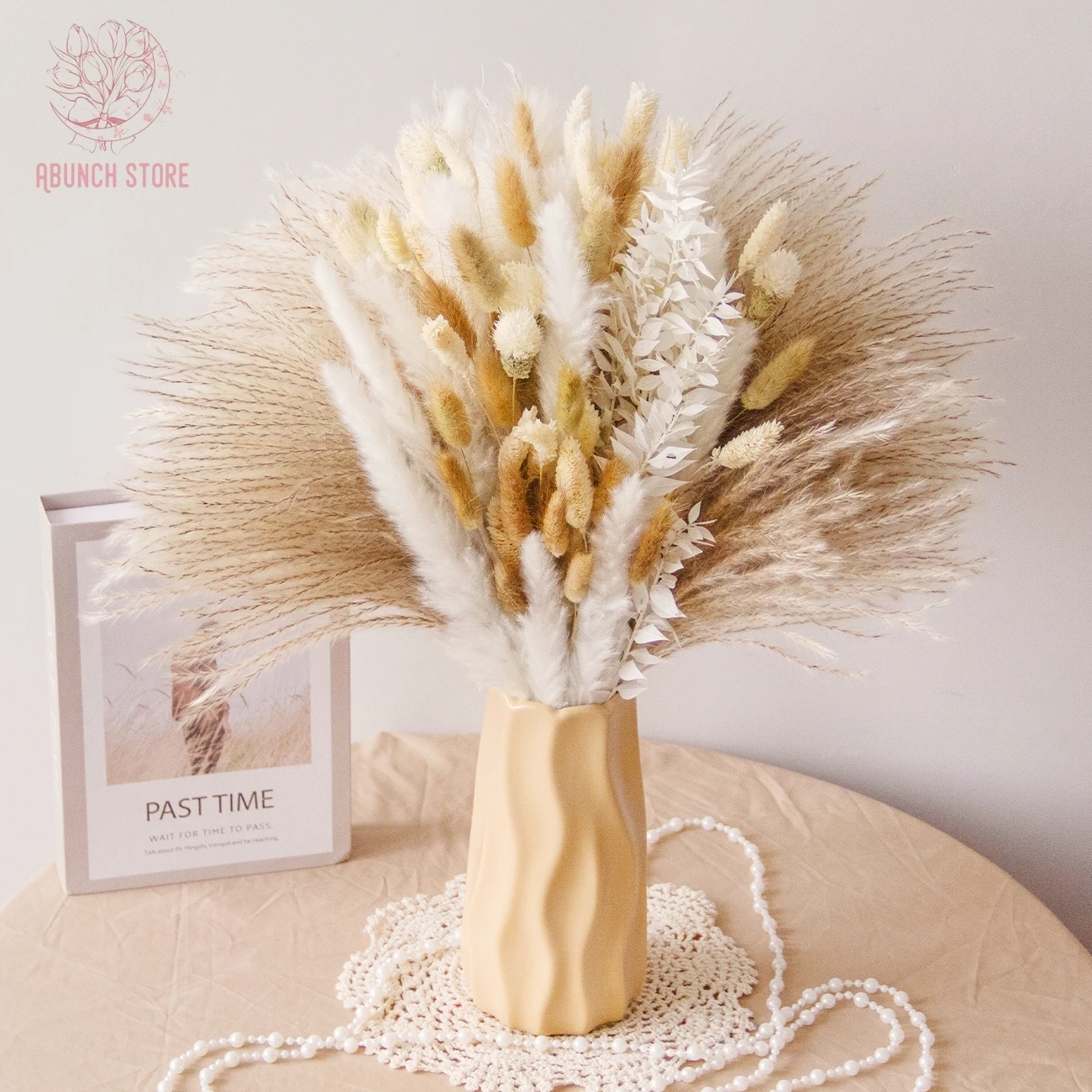 

Fluffy Pampas Dried Flowers Bouquet Boho Wedding Floral Decor Natural Bunny Tail Grass Artifical Flower Home Party Decoration