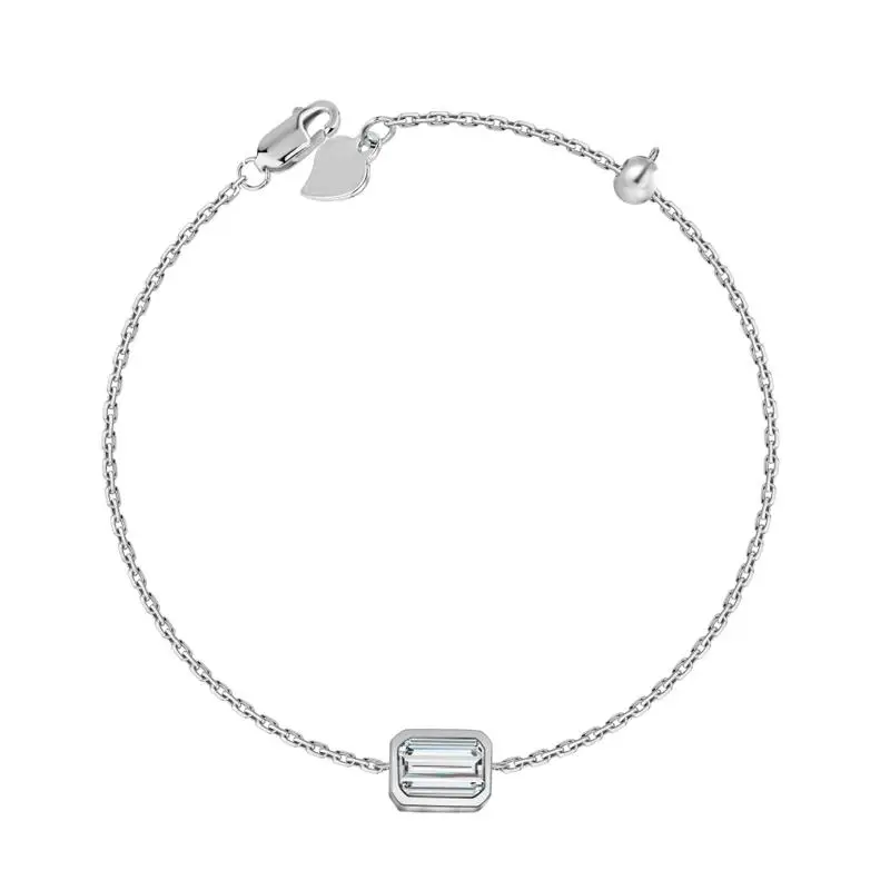 

emerald bracelet, moissanite 1ct