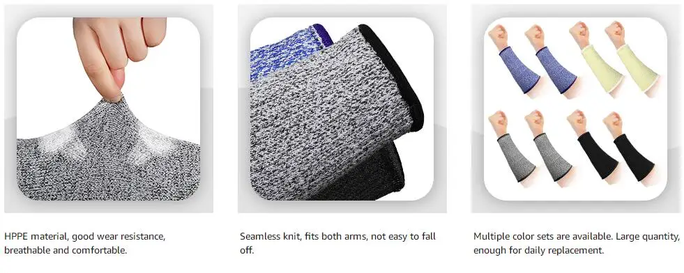 GOMOREON 1Pair Cut Resistant Sleeves, Burn Heat Resistant Arm Sleeve Protectors Protective Forearm Sleeves Cooking Gardening